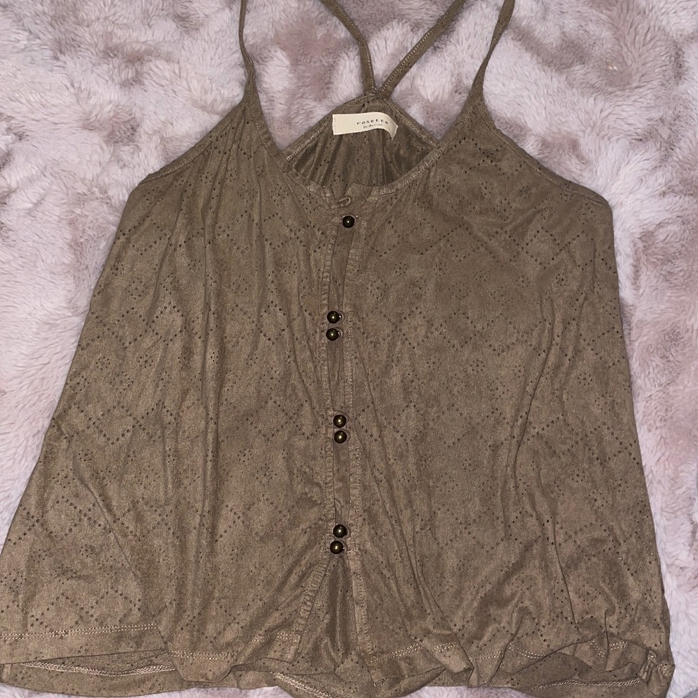 Brown/tan suede top